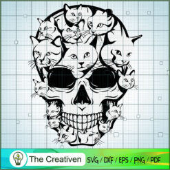 Halloween Funny Cat Skull Ca SVG Cut File for Cricut
