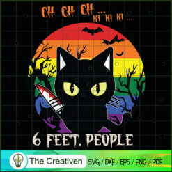 6 Feet People Halloween Cat  SVG Cut File for Cricut