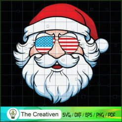 Santa Claus Patriotic USA Su SVG Cut File for Cricut