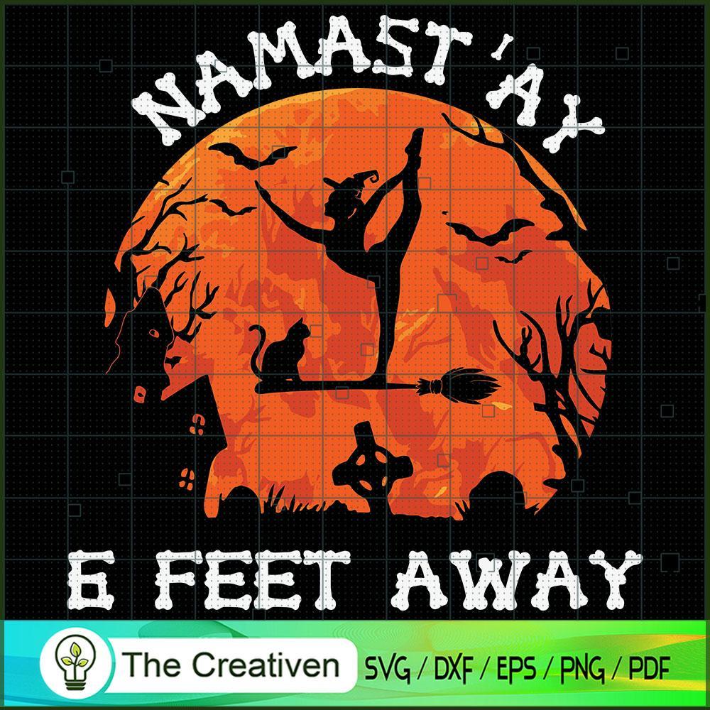 Namastay 6 Feet Away Funny Halloween SVG Cut File for Design 13042 1 Namastay 6 Feet Away Funny Halloween SVG Cut File for Design 13042