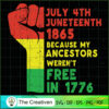 July 4th Juneteenth 1865 Bec SVG Cut File for Cricut Design 13007 3 81 copy 3