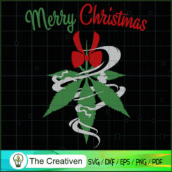 Merry Christmas Weed Cannabi SVG Cut File for Cricut