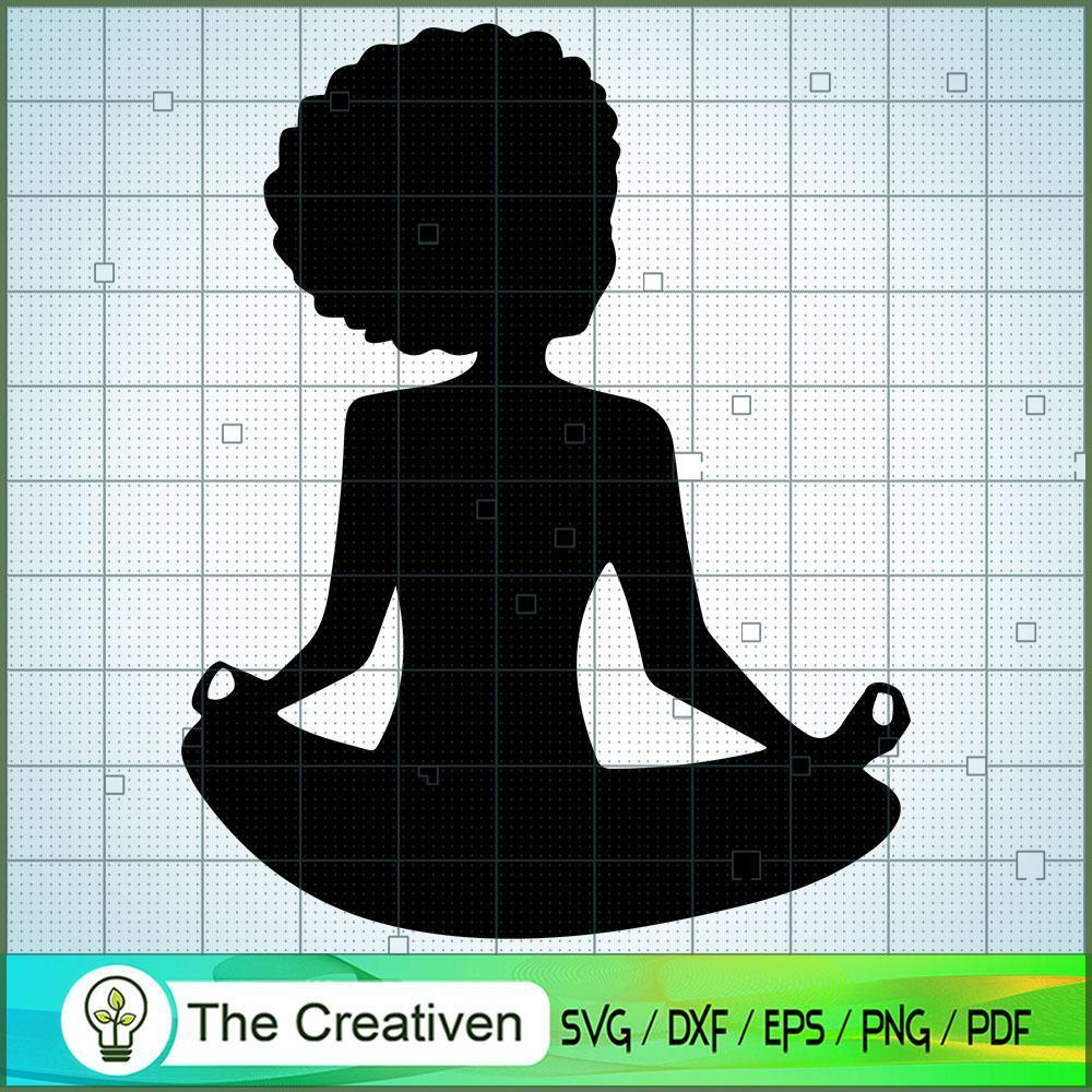 Shadow Girl Meditate SVG, Africa Woman SVG, Black Woman SVG 1 Shadow Girl Meditate SVG, Africa Woman SVG, Black Woman SVG