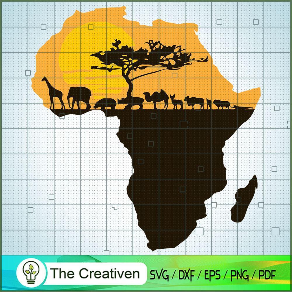 Africa Animals In Head Black SVG Cut File for Cricut 1 Africa Animals In Head Black SVG Cut File for Cricut