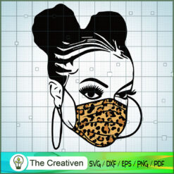 Cute Girl Wear Leopard Mask SVG, Africa Woman SVG, Black Woman SVG