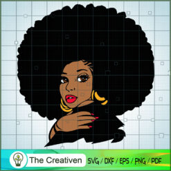 Black Afro Woman Face SVG Cut File for Cricut & Silhou Design 11862