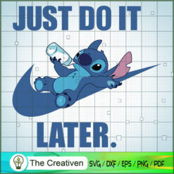 Just Do It Later Nike Stitch Blue SVG Cut File for Cricut & Silhouette