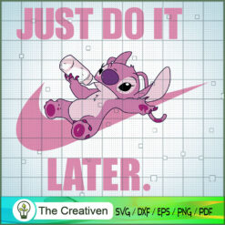 Just Do It Later Nike Stitch Pink SVG Cut File for Cricut & Silhouette