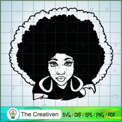 Afro Woman Face SVG, Africa Woman SVG, Black Woman SVG