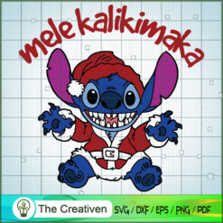 Mele Kalikimaka Stitch Merry SVG Cut File for Cricut