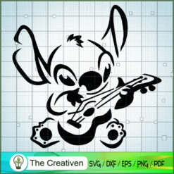 Play Guitar with Stitch SVG Cut File for Cricut & Silhouette