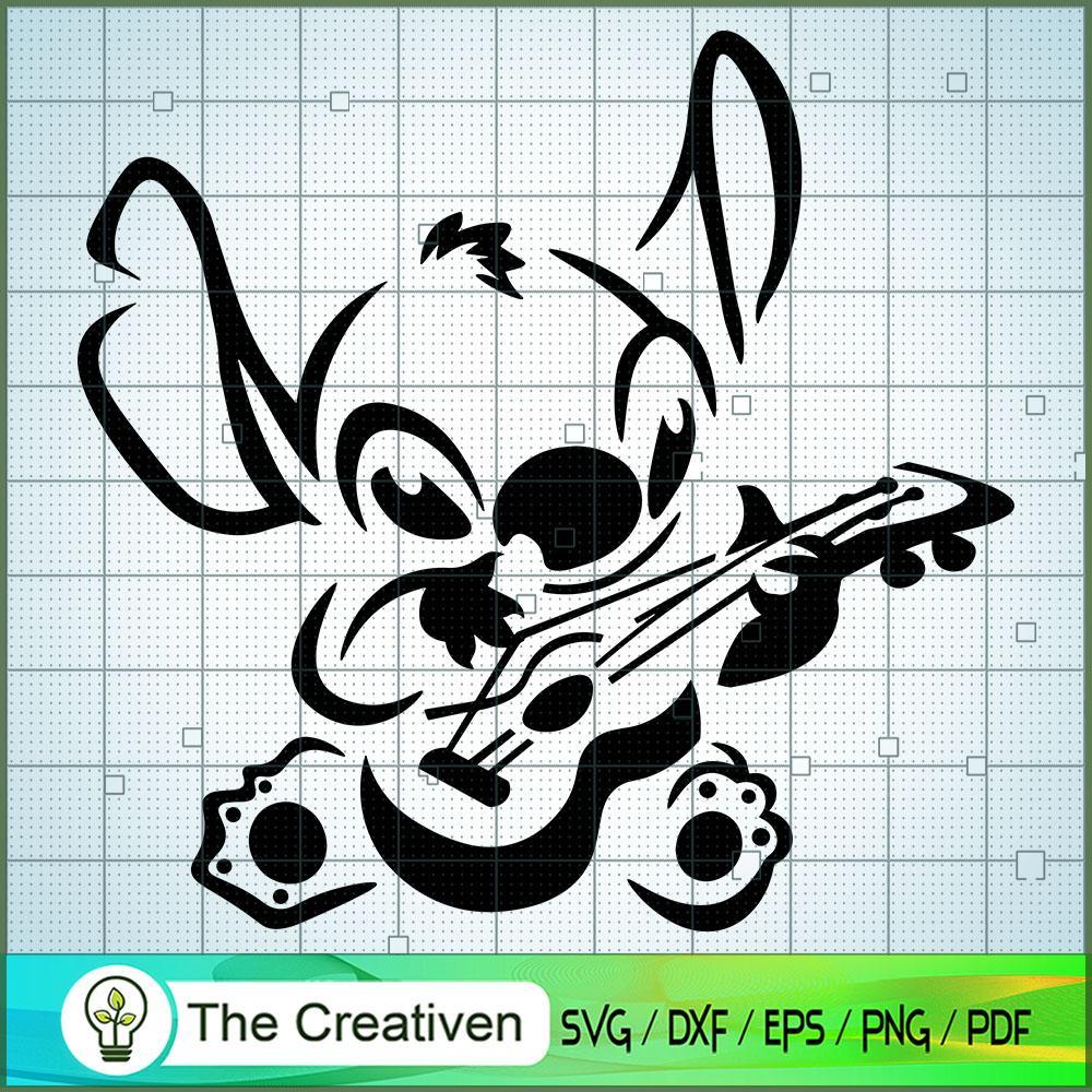 Play Guitar with Stitch SVG Cut File for Cricut & Silhouette 1 Play Guitar with Stitch SVG Cut File for Cricut & Silhouette
