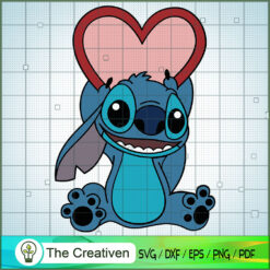 Stitch Heart Love SVG, Funny Stitch SVG, Disney Lilo and Stitch SVG