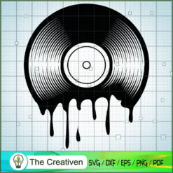 Vinyl Record Album Melting D SVG Cut File for Cricut