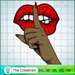 Lips Kiss Female Hand Middle SVG, Middle Finger SVG, Luxury SVG