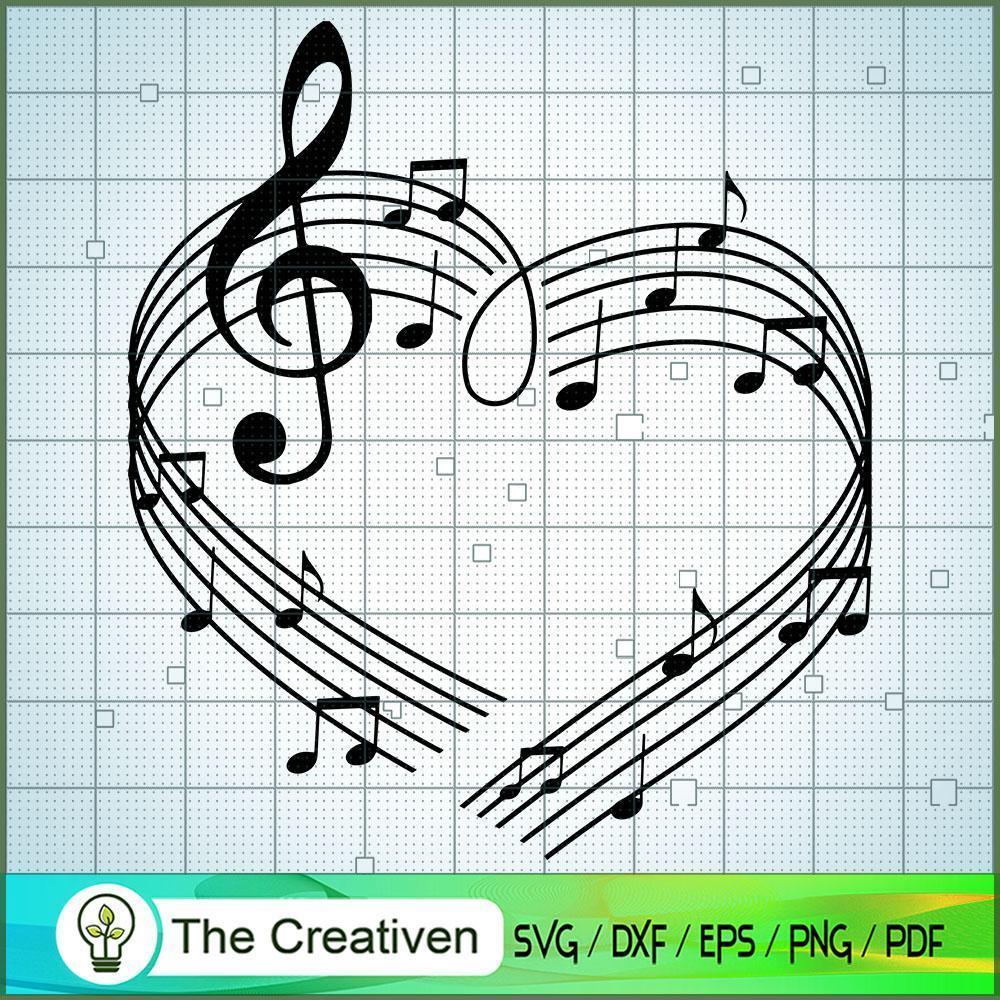 Music Note Treble Clef Heart Sheet SVG, Luxury SVG 1 Music Note Treble Clef Heart Sheet SVG, Luxury SVG