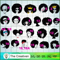 Afro Woman Bundle SVG , Black Girl SVG
