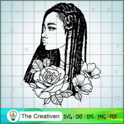 Afro With Flowers SVG Cut File for Cricut & Silhouette
