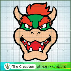 Bowser Head SVG , Game Mario SVG, Funny Mario SVG