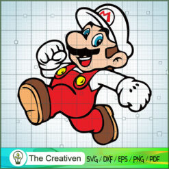 Mario White SVG , Game Mario SVG, Funny Mario SVG
