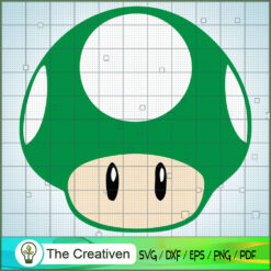 Retro Mushroom Green SVG , Game Mario SVG, Funny Mario SVG