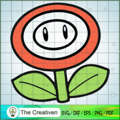 Retro Flower Mario SVG , Game Mario SVG, Funny Mario SVG