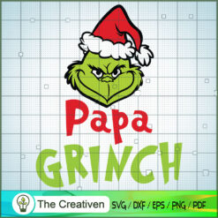 Papa Grinch Christmas Santa Hat SVG Cut File for Cricut & Silhouette