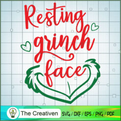 Resting Grinch Face SVG Cut File for Cricut & Silhouet Design 11288