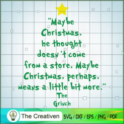 Christmas Quotes Grinch Tree SVG Cut File for Cricut & Silhouette
