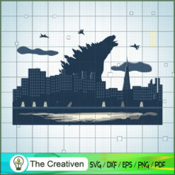 Godzilla in City SVG Cut File for Cricut & Silhouette