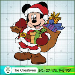 Mickey Santa Claus Gift SVG Cut File for Cricut & Silhouette