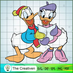 Donald And Daisy Reading Pod SVG Cut File for Cricut
