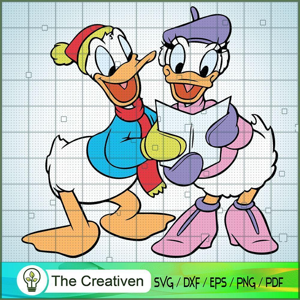Donald And Daisy Reading Pod SVG Cut File for Cricut 1 Donald And Daisy Reading Pod SVG Cut File for Cricut