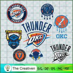 Oklahoma City Thunder Logo Bundle SVG Cut File for Cricut & Silhouette