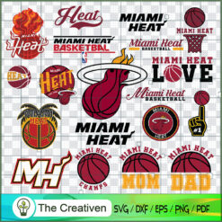Miami Heat Logo Bundle SVG Cut File for Cricut & Silhouette