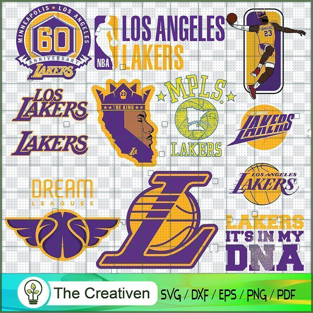 Los Angeles LAKERS Logo Bundle SVG Cut File for Cricut & Silhouette 1 Los Angeles LAKERS Logo Bundle SVG Cut File for Cricut & Silhouette