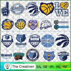 Memphis Grizzlies Logo Bundle SVG Cut File for Cricut & Silhouette