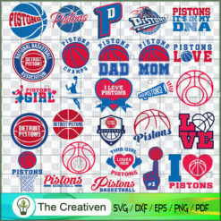 Detroit Pistons Logo Bundle SVG Cut File for Cricut & Silhouette