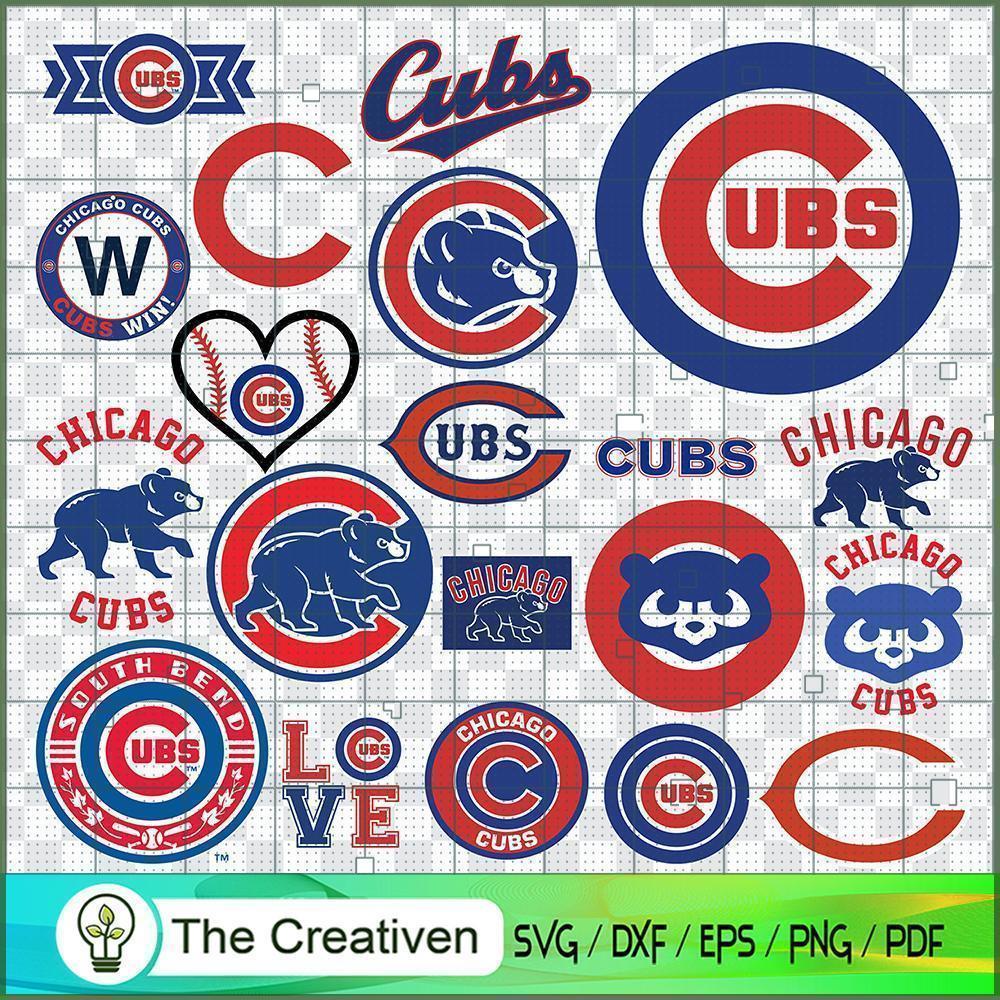 Chicago Cubs Logo Bundle SVG Cut File for Cricut & Silhouette 1 Chicago Cubs Logo Bundle SVG Cut File for Cricut & Silhouette