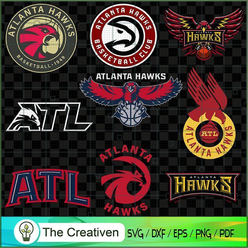 Atlanta Hawks Logo Bundle SVG Cut File for Cricut & Silhouette 1 Atlanta Hawks Logo Bundle SVG Cut File for Cricut & Silhouette
