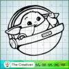 Baby On Board Yoda Clipart SVG Cut File for Cricut & Silhouette 2 babyyodabasketsvg