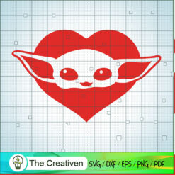 Baby Yoda Heart SVG , Baby Yoda Svg, Star Wars Movie, Yoda Best Gifts