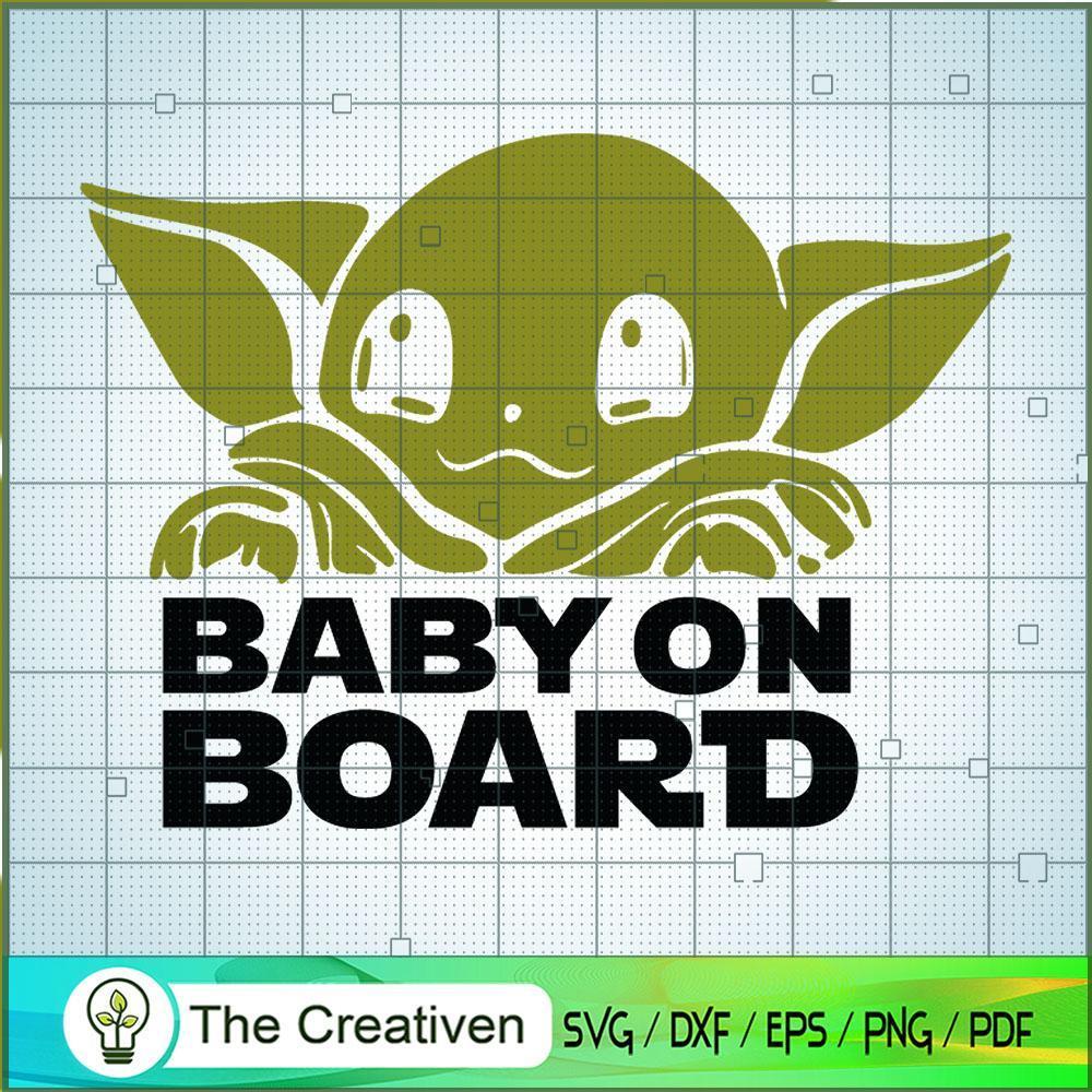 Baby On Board Yoda SVG Cut File for Cricut & Silhouette 1 Baby On Board Yoda SVG Cut File for Cricut & Silhouette