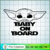Head Baby Yoda On Board SVG Cut File for Cricut & Silhouette