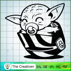 Baby Yoda Fly On Board SVG Cut File for Cricut & Silhouette