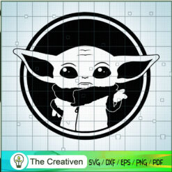 Baby Yoda In A Circle SVG Cut File for Cricut & Silhouette