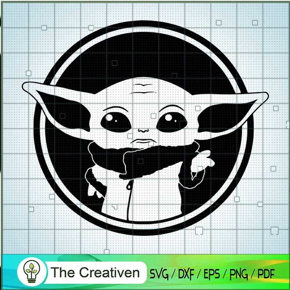 Baby Yoda In A Circle SVG Cut File for Cricut & Silhouette 1 Baby Yoda In A Circle SVG Cut File for Cricut & Silhouette