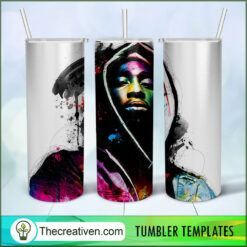Tupac Colorful Skinny Tumbler Wrap – Digital Download