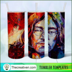 John Lennon Abstract  Skinny Tumbler Wrap – Digital Download