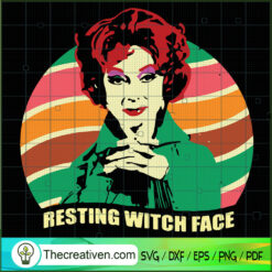 Resting Witch Face SVG, Scary SVG, Halloween SVG